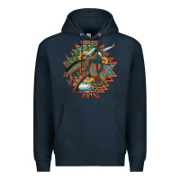 Navy bucking bronco aztec shape background Premium Hoodie - Artiststas