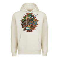 Oatmeal Heather bucking bronco aztec shape background Premium Hoodie - Artiststas