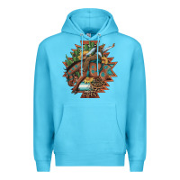 Ocean Blue bucking bronco aztec shape background Premium Hoodie - Artiststas