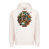 Pale Pink bucking bronco aztec shape background Premium Hoodie - Artiststas