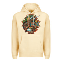 Pina Colada bucking bronco aztec shape background Premium Hoodie - Artiststas