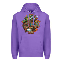 Purple bucking bronco aztec shape background Premium Hoodie - Artiststas