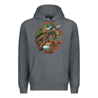 Rock bucking bronco aztec shape background Premium Hoodie - Artiststas