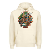 Sandshell bucking bronco aztec shape background Premium Hoodie - Artiststas