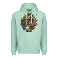 Seafoam bucking bronco aztec shape background Premium Hoodie - Artiststas