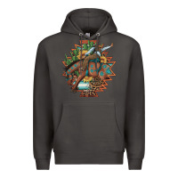 Smoke bucking bronco aztec shape background Premium Hoodie - Artiststas