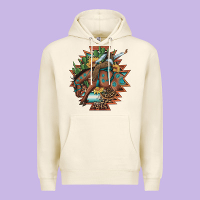 Bucking Bronco Aztec Shape Background Premium Hoodie Designed By Artiststas