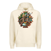 Tofu bucking bronco aztec shape background Premium Hoodie - Artiststas