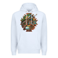 White bucking bronco aztec shape background Premium Hoodie - Artiststas