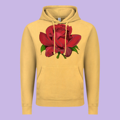 Oklahoma Rose Illustrations Vintage Hoodie Designed By Lillyallendesigns