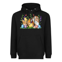 Easter Bunny And Chicks With Floral Heavyweight Hoodie | Teevron