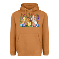 Meerkat Easter bunny and chicks with floral Heavyweight Hoodie - RanaPortraitStore