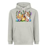 Moon Dust Easter bunny and chicks with floral Heavyweight Hoodie - RanaPortraitStore