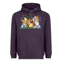 Plum Easter bunny and chicks with floral Heavyweight Hoodie - RanaPortraitStore