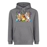 Storm Easter bunny and chicks with floral Heavyweight Hoodie - RanaPortraitStore