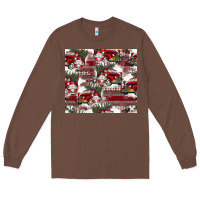 Chestnut vintage christmas car pattern Long Sleeve Tee - CowhideDigitalArt