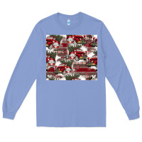 Colony Blue vintage christmas car pattern Long Sleeve Tee - CowhideDigitalArt