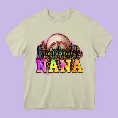 Baseball Nana Heavy Core Tee Designed By Oliviacreatesart