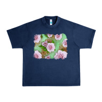 Navy Pink Roses Background Urban Heavy Tee - LillyAllenDesigns