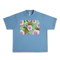 Pebble Blue Pink Roses Background Urban Heavy Tee - LillyAllenDesigns
