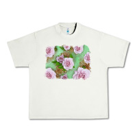 Pistachio Pink Roses Background Urban Heavy Tee - LillyAllenDesigns