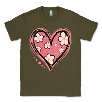 Army Green floral pink glitter heart Classic Tee - Jasminsmagicworld
