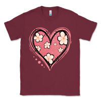 Burgundy floral pink glitter heart Classic Tee - Jasminsmagicworld