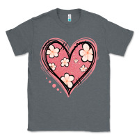Charcoal Heather floral pink glitter heart Classic Tee - Jasminsmagicworld