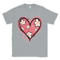 Heather Grey floral pink glitter heart Classic Tee - Jasminsmagicworld