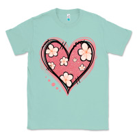Seafoam floral pink glitter heart Classic Tee - Jasminsmagicworld