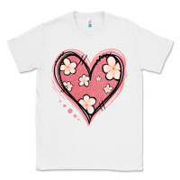 White floral pink glitter heart Classic Tee - Jasminsmagicworld