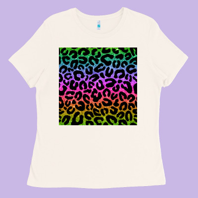 Leopard Glitter Seamless Pattern Ladies Tee Designed By Bundleandbundleshop