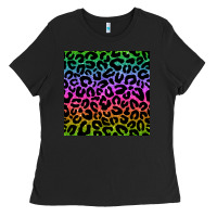 Black leopard glitter seamless pattern Ladies Tee - BundleAndBundleShop