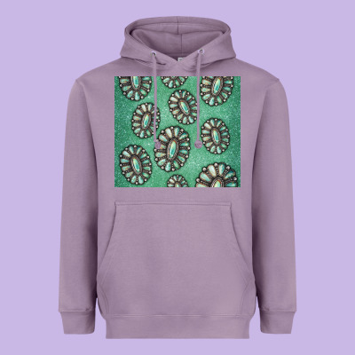 Turquoise Gemstone Glitter Heavyweight Hoodie Designed By Jasminsmagicworld