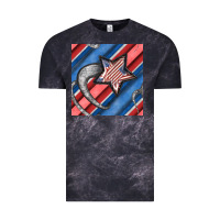 Cloud Black stripes & stars seamless pattern Vintage Tee - BundleAndBundleShop