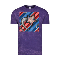 Cloud Purple stripes & stars seamless pattern Vintage Tee - BundleAndBundleShop