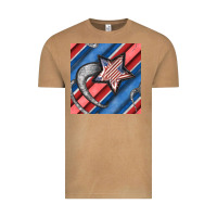 Vintage Camel stripes & stars seamless pattern Vintage Tee - BundleAndBundleShop