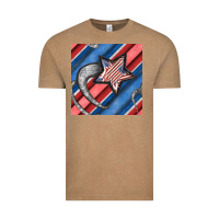 Vintage Coffee stripes & stars seamless pattern Vintage Tee - BundleAndBundleShop