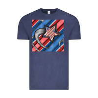 Vintage Denim stripes & stars seamless pattern Vintage Tee - BundleAndBundleShop