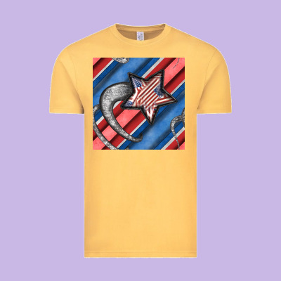 Stripes & Stars Seamless Pattern Vintage Tee Designed By Bundleandbundleshop