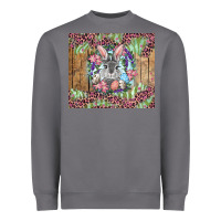 Storm Easter bunny with floral wreath and leopard Heavyweight Sweatshirt - RanaPortraitStore