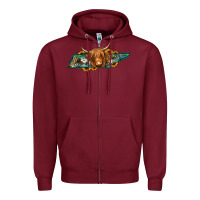 Burgundy tennessee map long haired cow Zipper Hoodie - Jasminsmagicworld