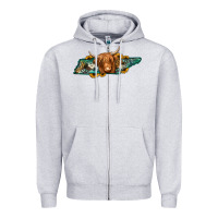 Heather Grey tennessee map long haired cow Zipper Hoodie - Jasminsmagicworld
