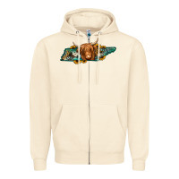Sandshell tennessee map long haired cow Zipper Hoodie - Jasminsmagicworld