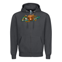 Smoke tennessee map long haired cow Zipper Hoodie - Jasminsmagicworld