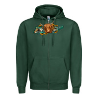 Sports Green tennessee map long haired cow Zipper Hoodie - Jasminsmagicworld