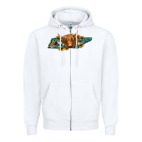 White tennessee map long haired cow Zipper Hoodie - Jasminsmagicworld