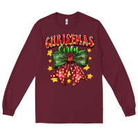 Burgundy festive holiday bow design Long Sleeve Tee - CowhideDigitalArt