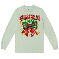 Matcha festive holiday bow design Long Sleeve Tee - CowhideDigitalArt