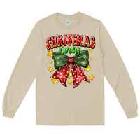 Mushroom festive holiday bow design Long Sleeve Tee - CowhideDigitalArt